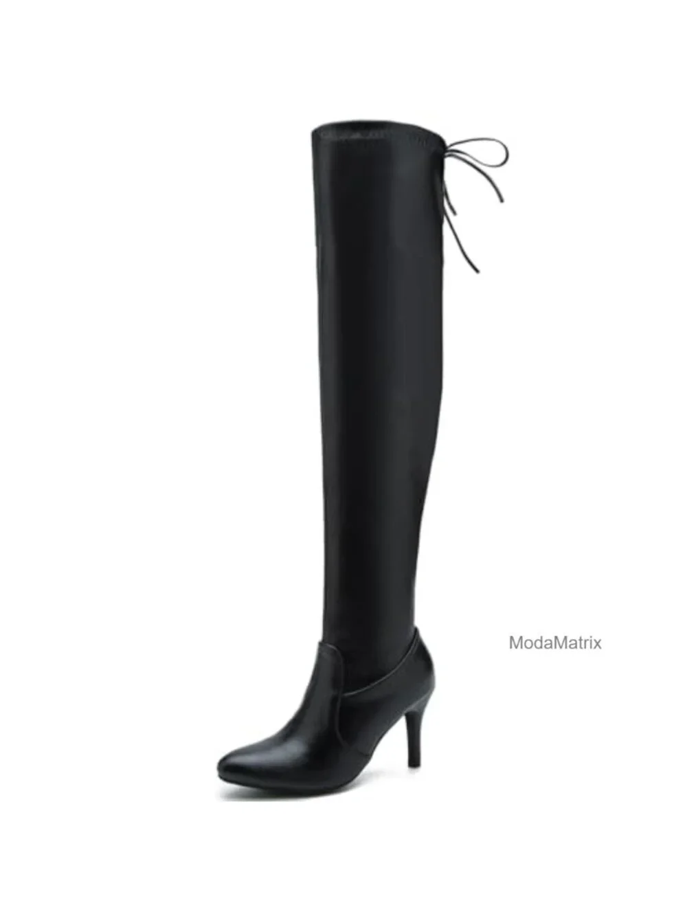 Women's Pointed Toe Over The Knee Stiletto High Heel Boots PU Velvet Denim